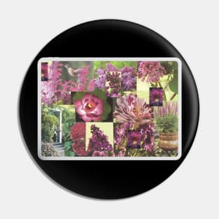 Purple Flowers Collage Pin