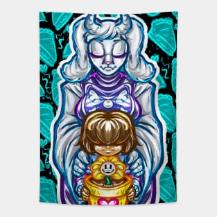 Toriel, Frisk, and Flowey Tapestry