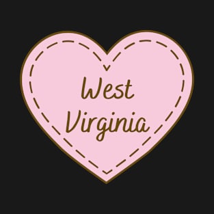 I Love West Virginia Simple Heart Design T-Shirt