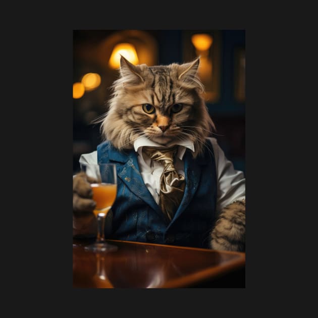 Fancy Beer Cat by JensenArtCo