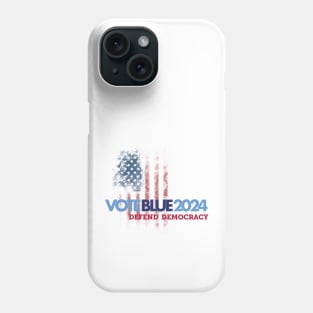 Vote Blue 2024 Defend Democracy Phone Case