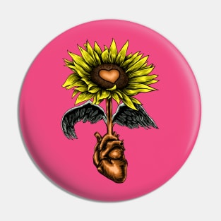 Heart of Sunflower Pin