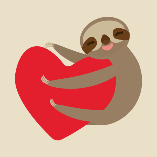 Cute sloth with red heart T-Shirt