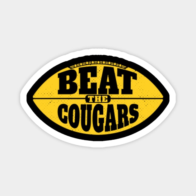 Beat the Cougars // Vintage Football Grunge Gameday Magnet by SLAG_Creative