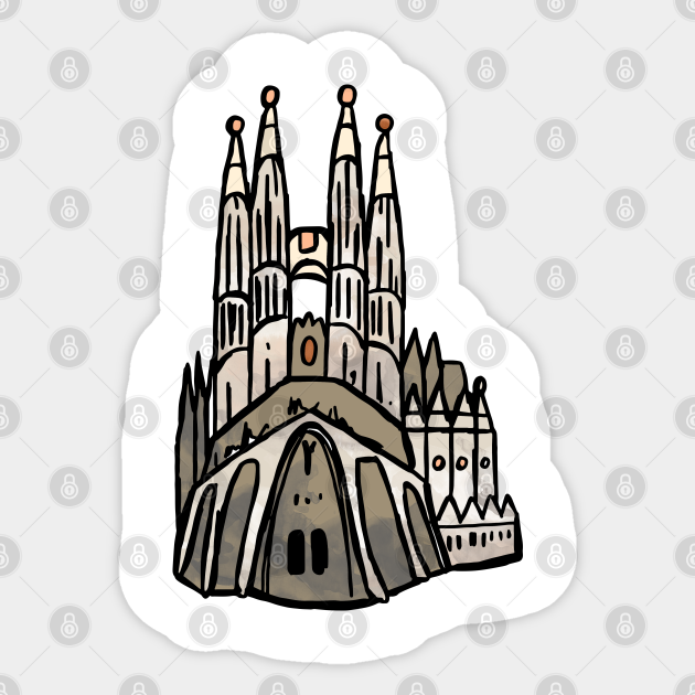 Barcelona Sagrada Familia Sagrada Familia Adesivo Teepublic It