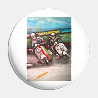 Retro Scooter, Classic Scooter, Scooterist, Scootering, Scooter Rider, Mod Art Pin