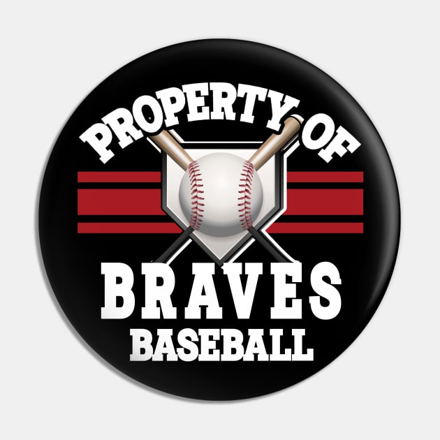 Proud Name Braves Graphic Property Vintage Baseball Pin by WholesomeFood