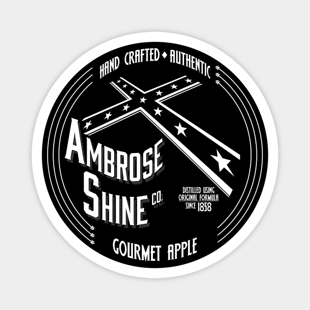 Ambrose Shine Co. (Black) label logo Magnet by BtnkDRMS