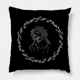 Sad face with thorns Pillow