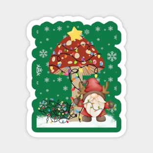 Mushroom Christmas Gnome Magnet