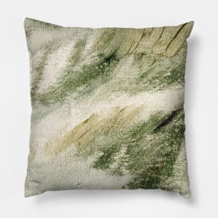 Green Abstract Painting Pillow