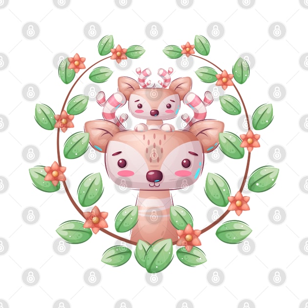 Cute Deer Family by P-ashion Tee