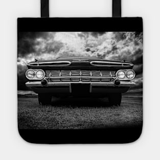 1959 Chevy Impala, black and white Tote