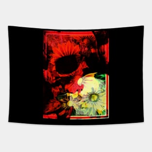 Skulls Bloom Tapestry