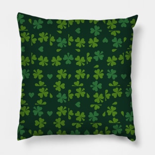 Dark Green Clover Checkers Pillow