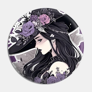 Pastel Goth Purple Cute Witch Pin