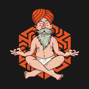 Meditating Yogi Cartoon T-Shirt