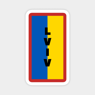 Lviv City in Ukrainian Flag Vertical 1 Magnet