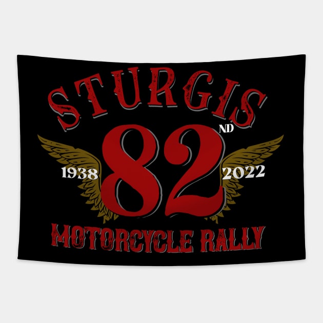 82nd Sturgis motorcycle rally 2022 - retro style Tapestry by PincGeneral