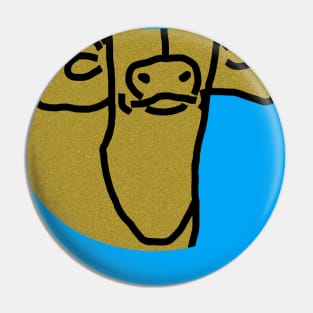 Gold Ox Face Pin