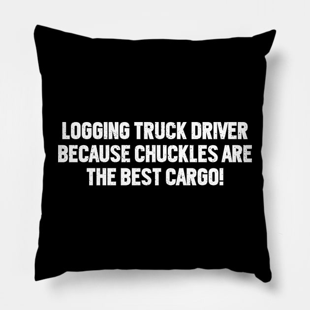 Logging Truck Driver Pillow by trendynoize