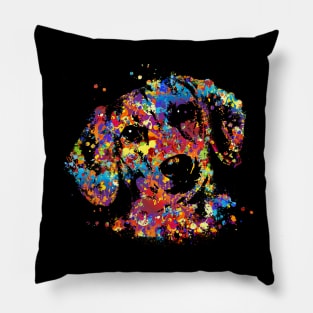 Colorful Dachshund dog  - Doxie Pillow