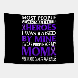 I wear Purple fo my mom Pancreatic Cancer Awareness Tapestry