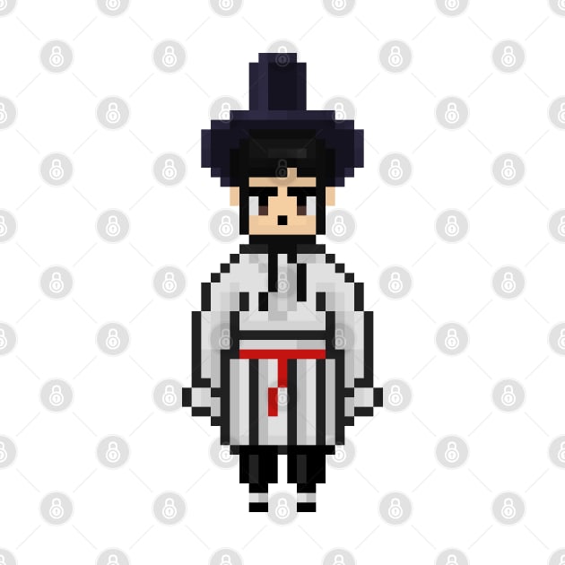 BTS SEOKJIN Hanbok Korean traditional clothes pixel art (small) by BTSKingdom