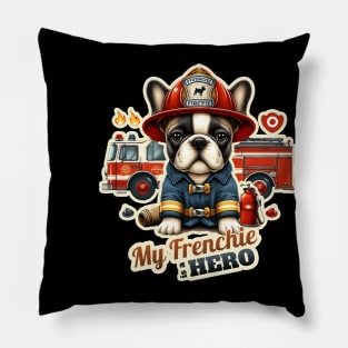 Fireman french bulldog Pillow