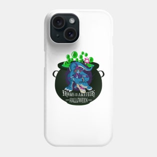 Witch and Dinosaur Funny Halloween Gifts Phone Case