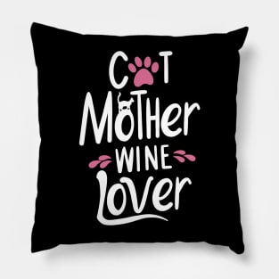 Cat Mother Wine Lover Pillow