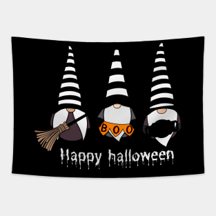 Happy Halloween! Cute Gnomes with Hats Autumn Vibes Halloween Boo Thanksgiving and Fall Color Lovers Tapestry