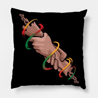 African Heritage Hand Reaching Each Other Freedom Junetenth Pillow