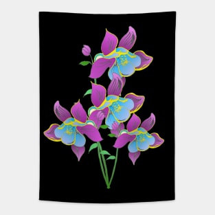 Beautiful blossoming Columbine Flower petals Wild flower lover Tapestry