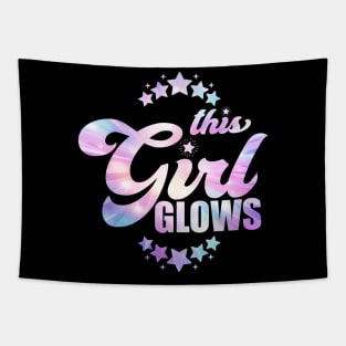 This girl Glows - Glow party squad funny gift idea T-Shirt Tapestry