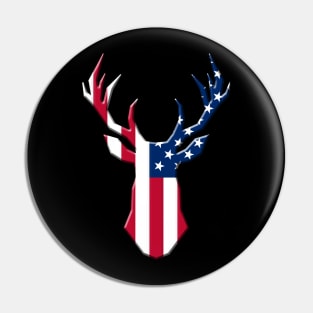 USA Flag Deer Hunting Emblem American Hunters Gift Pin