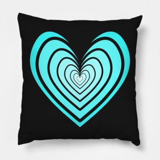 Rosy Heart (Bright Blue) Pillow