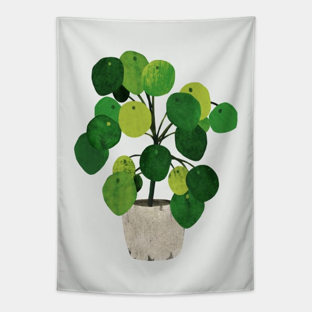 Pilea Peperomioides interor plant Tapestry by Elbuenlimon