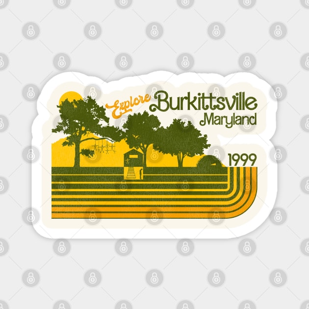 Explore Burkittsville / Blair Witch Retro Stripe Magnet by darklordpug