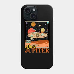 Retro Visit Planet Jupiter Mid Century Style Space Travel Phone Case