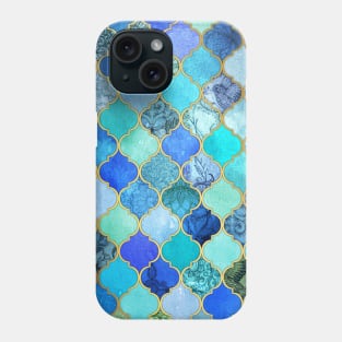 Cool Jade & Icy Mint Decorative Moroccan Tile Pattern Phone Case