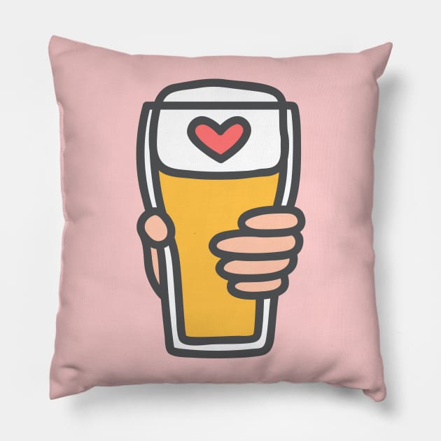 Beer Lover <3 Pillow by Ashleigh Green Studios