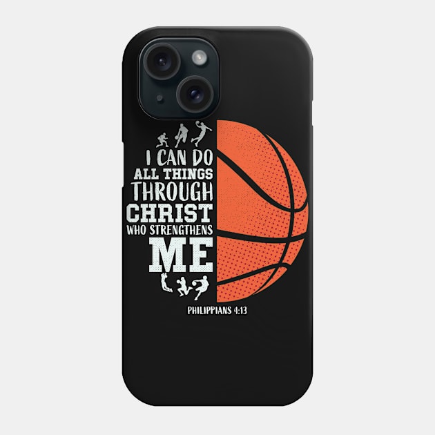 Christian Basketball, Men Boys Kids Religious Basketball Phone Case by PaulAksenov