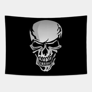 Chrome Skull Illustration Tapestry