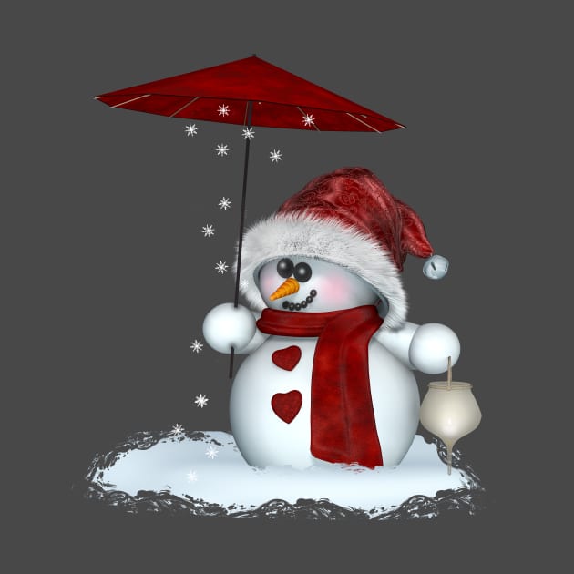 Little Snowman in red by AndreaTiettje