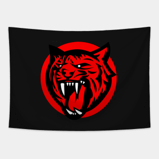 Red Tiger Tapestry