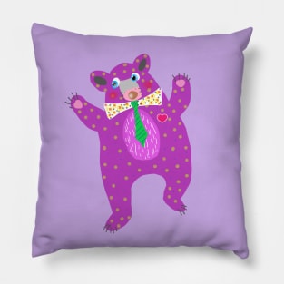 Purple bear Pillow