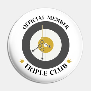 The "Triple Club" - Black Text Pin