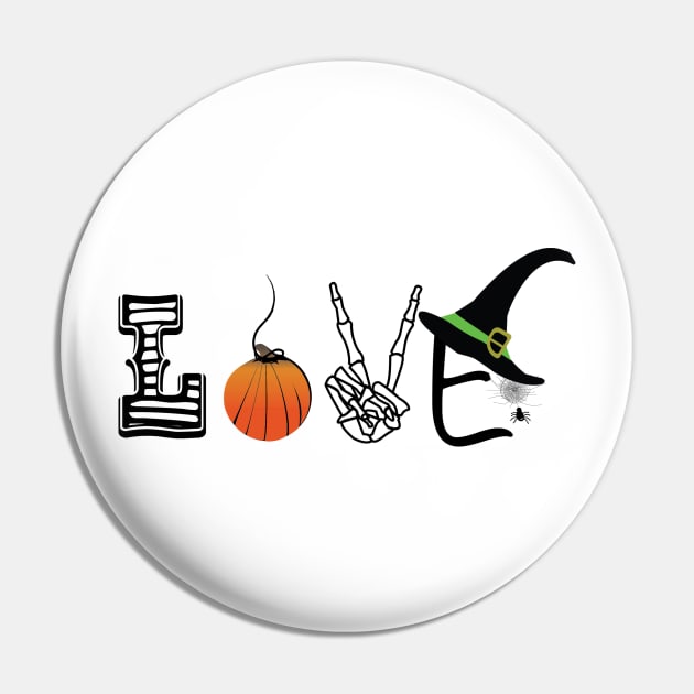 Love Halloween Pin by digitaldoodlers