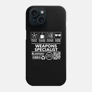 Weapons Specialist black Phone Case